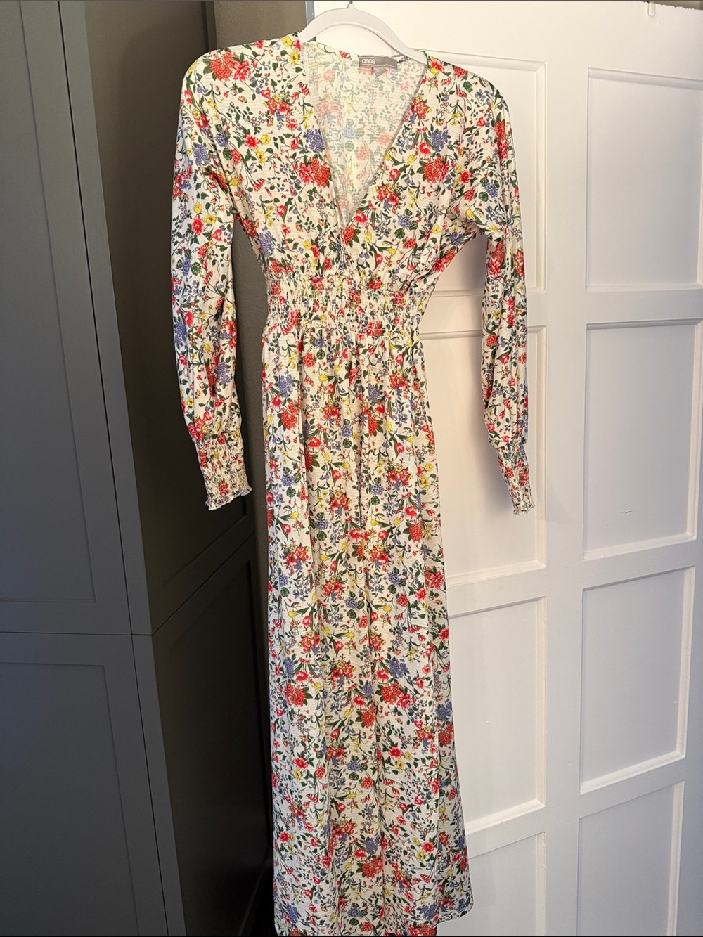 ASOS White Floral Wrap Maxi Dress